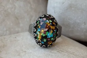 Vintage Glass Opal Ring