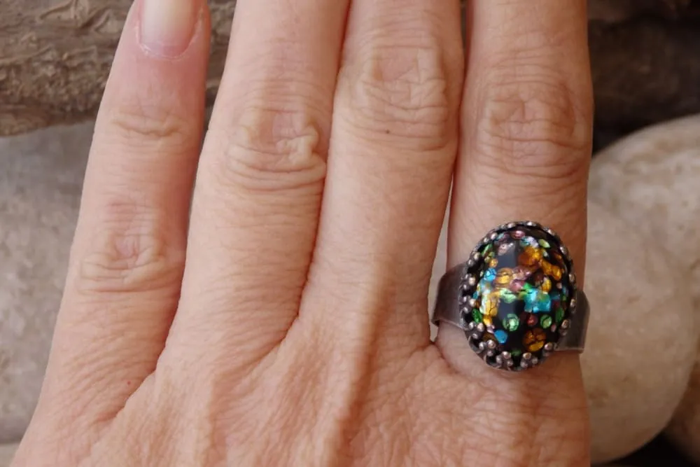 Vintage Glass Opal Ring