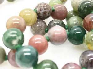 Vintage Multi-Colored Glass Beaded Necklace and Earrings