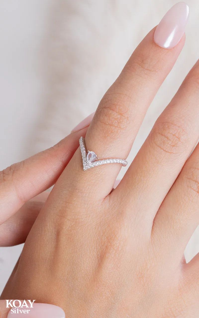 Wave Zircon Ring (057-S)