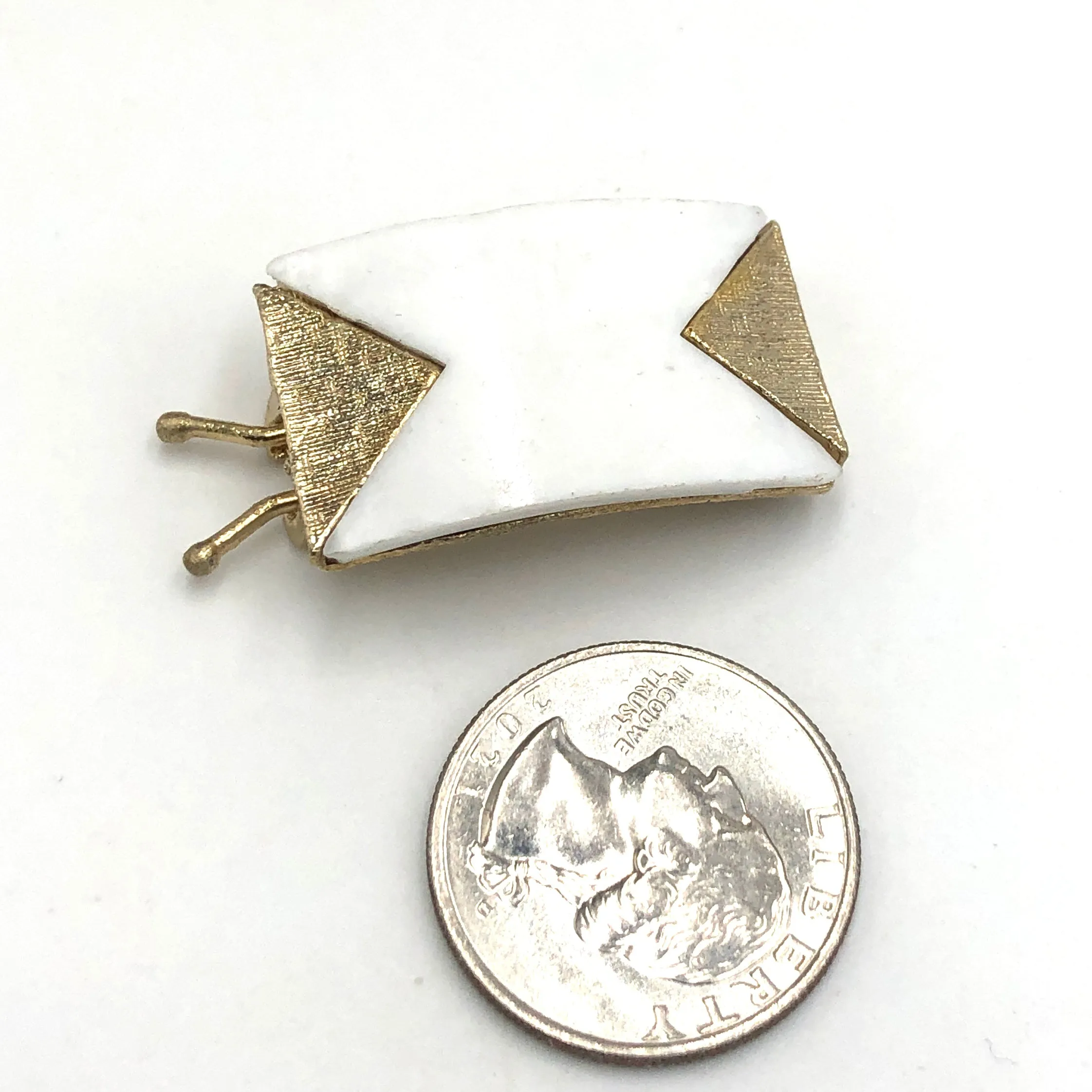 White Deco Barrette *AS IS - Vintage Patina