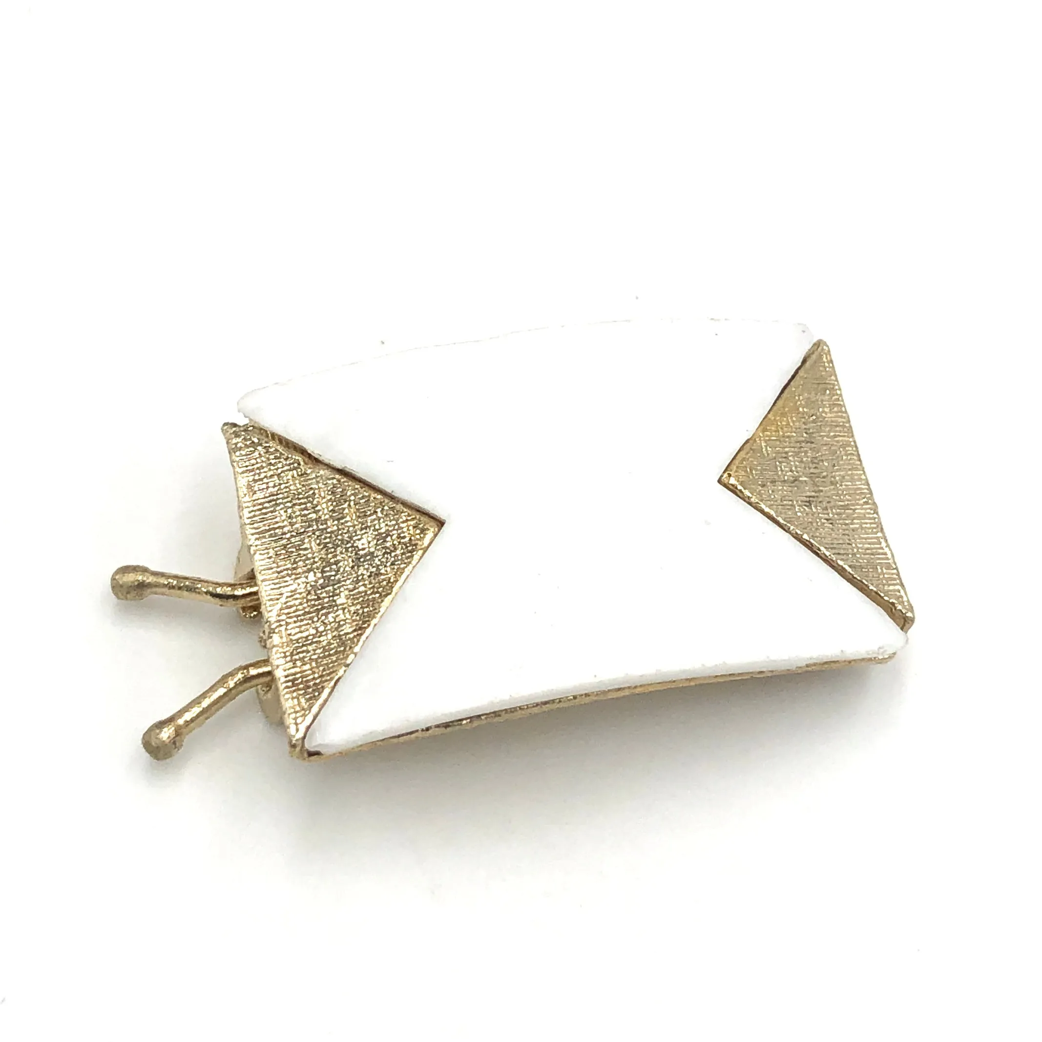 White Deco Barrette *AS IS - Vintage Patina