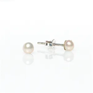 White Pearl Studs 4mm
