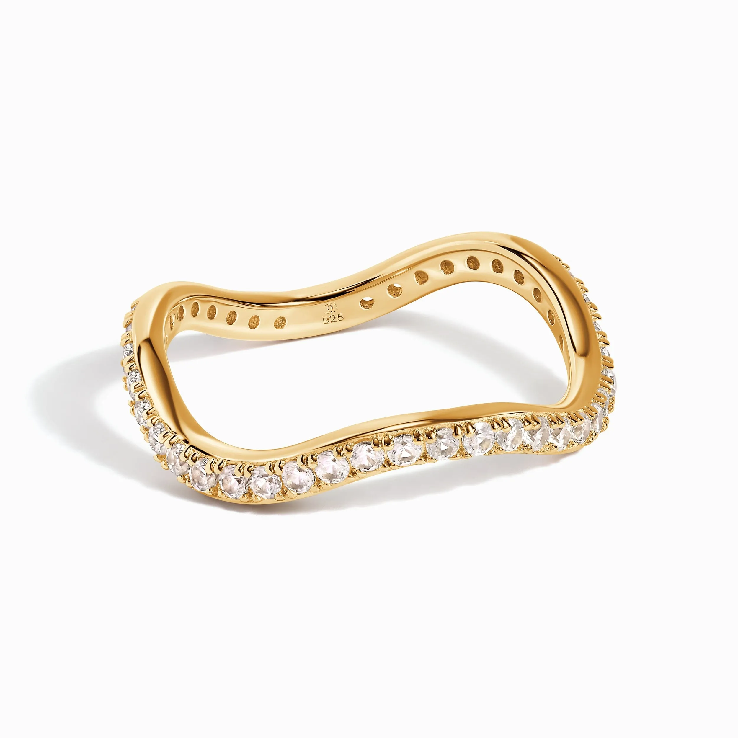 White Zircon Ring Band - Tide