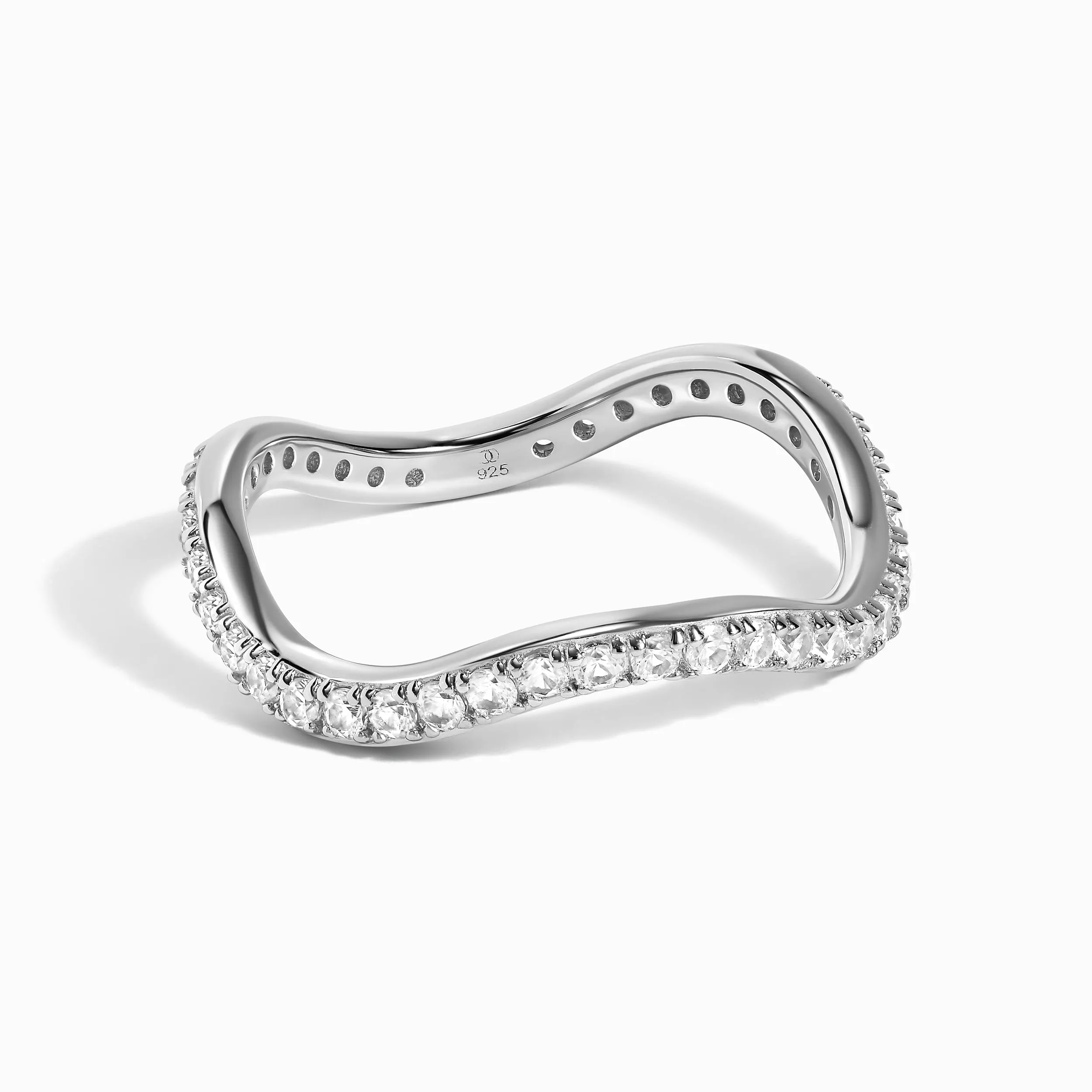 White Zircon Ring Band - Tide