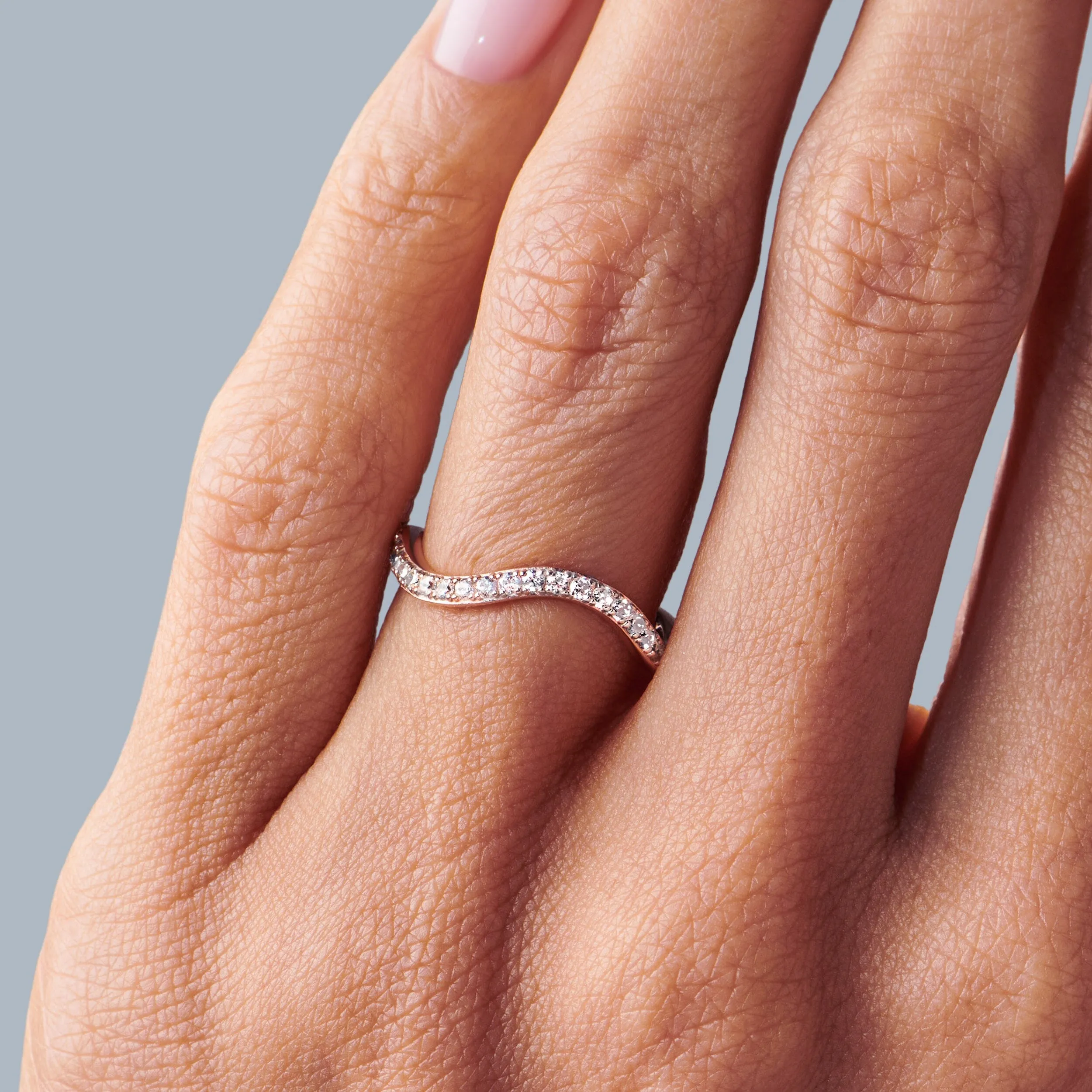 White Zircon Ring Band - Tide