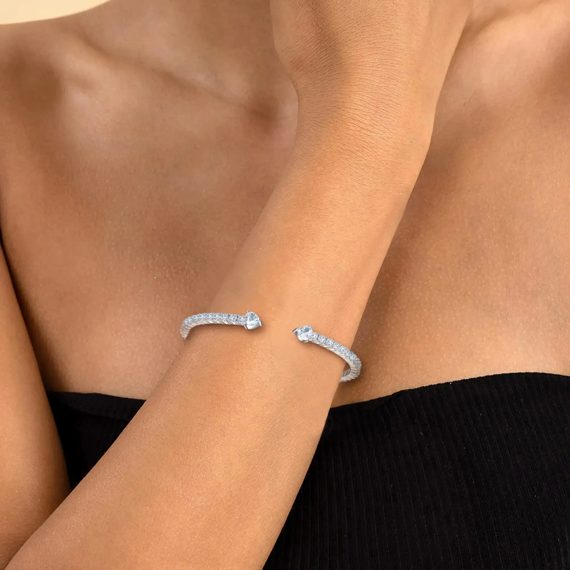 Women's Multiple Spring Tennis Bangle Bracelet