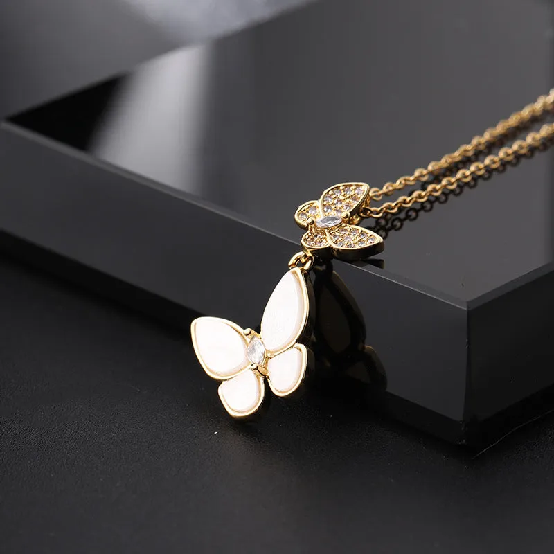 Zircon Butterfly Pendant  Charms Jewelry