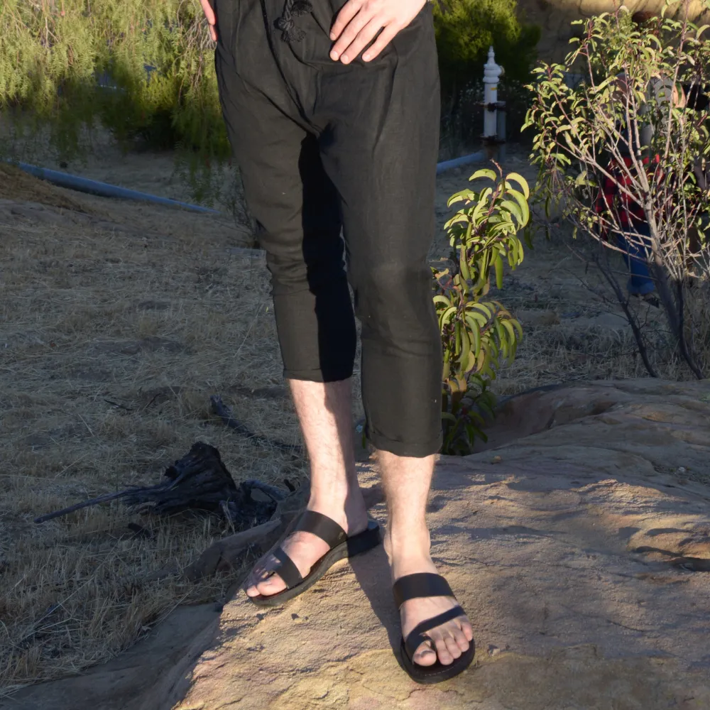 Zohar - Leather Toe Ring Sandal | Black