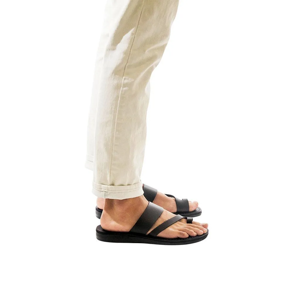Zohar - Leather Toe Ring Sandal | Black